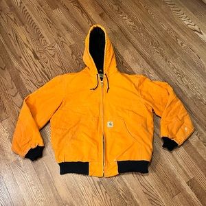 Carhartt duck active jacket in blaze orange Large